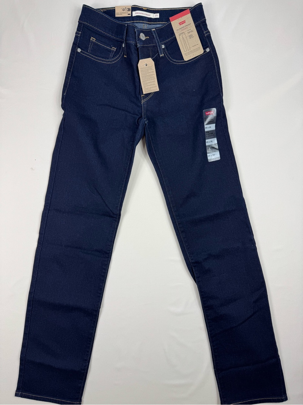 Levi’s 314 Shaping Straight Jeans Women’s 25x30 Dark Wash Mid Rise NWT